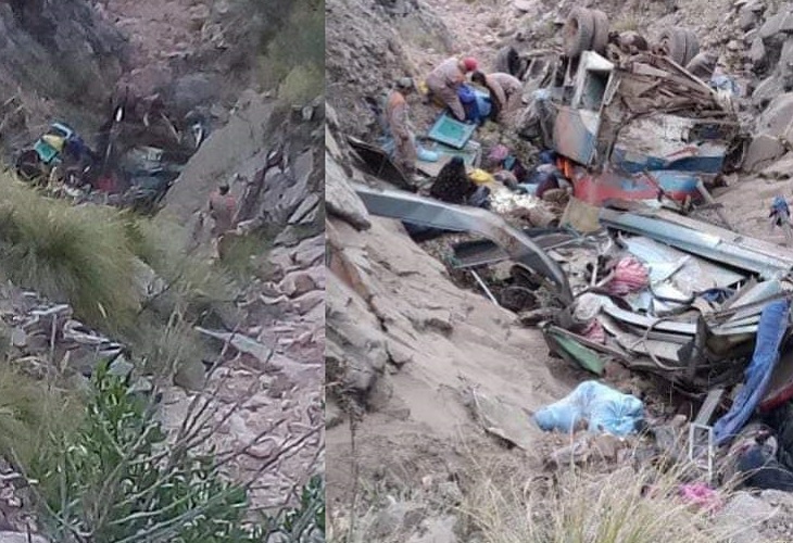 Bus de Chuncuni se embarranca y deja 17 muertos en vía Potolo en Chuquisaca