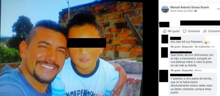 Insultos al hijo y familia de Manuel Grosso Guarín