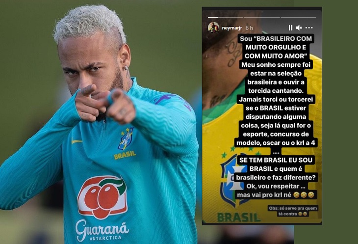 Mensaje de Neymar a brasileños que 'torcerán' por Argentina