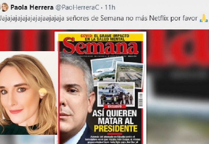 Paola Herrera se burla de Semana y Duque