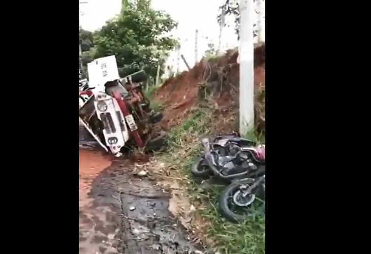 18 heridos en La Reforma, en Cali, tras accidente de un campero y una moto