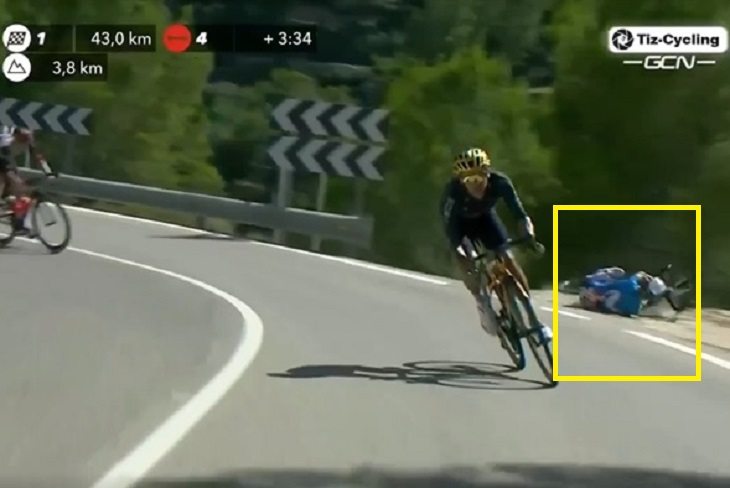 Alejandro Valverde sufre impresionante caída en La Vuelta 2021