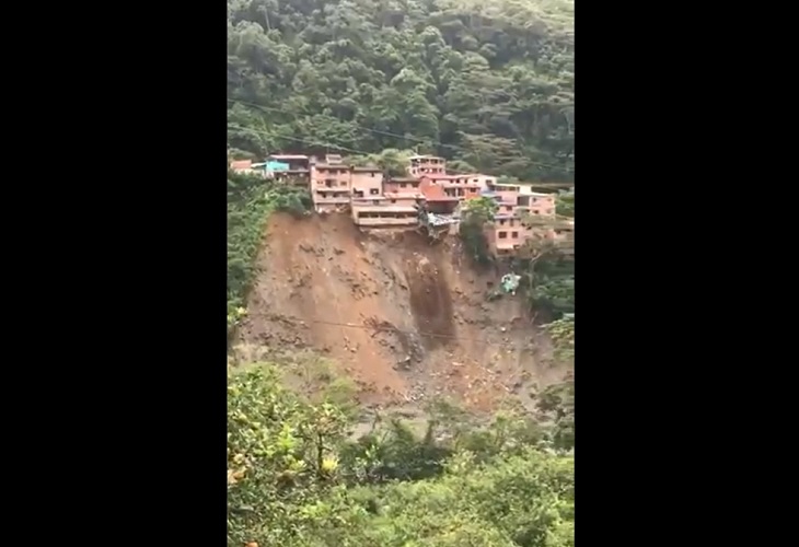 Deslizamiento en Guayabetal: video de casas cayendo