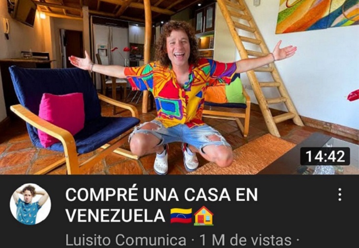 Critican a youtuber mexicano Luisito Comunica por comprar casa en Venezuela