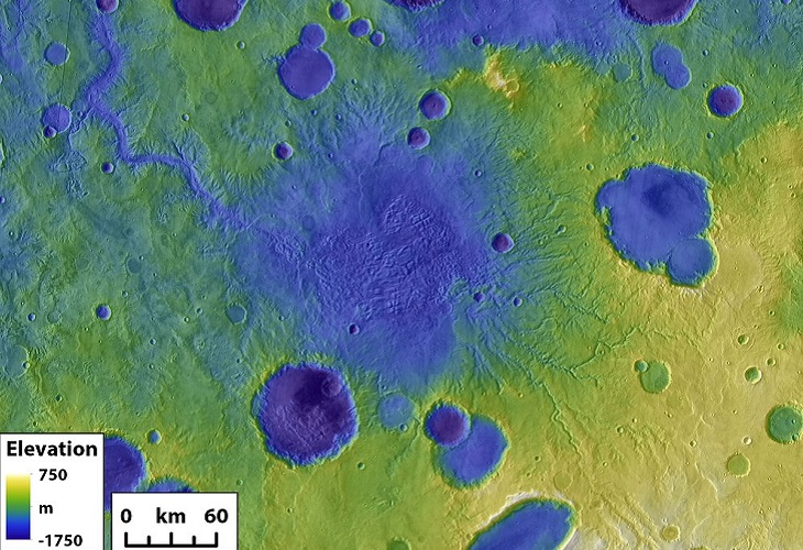 Marte fue modelado por furiosas inundaciones de cráteres desbordados