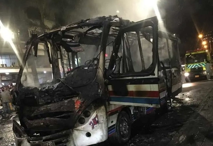 Se incendió un autobús en la carrera Cúcuta del centro de Medellín