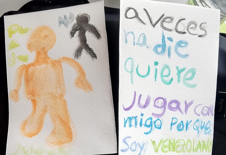 El dibujo de un niño venezolano que llegó como migrante a Bogotá