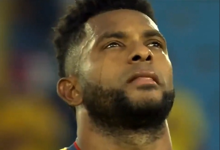 Video: Miguel Ángel Borja llorando durante himno de Colombia