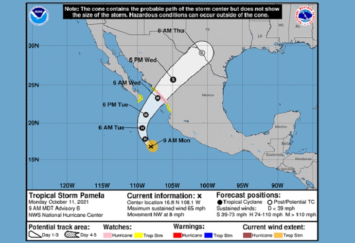 La tormenta Pamela