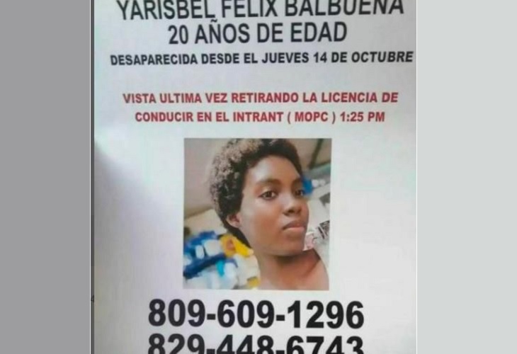 Desaparición de Yarisbel Félix Balbuena en Santo Domingo