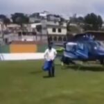 La caída viral de José Ángel López, el ministro de Agricultura se cayó de un helicóptero