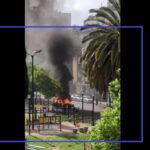 Taxi en movimiento explota en Recoleta y no se detiene