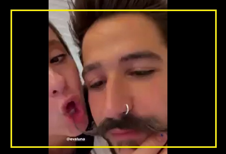 Evaluna le prueba los bigotes a Camilo y graba su reacción