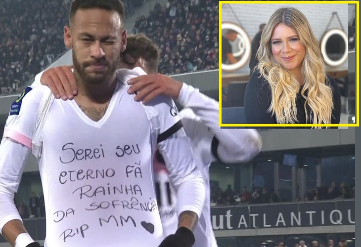 Neymar dedica gol a Marília Mendonça, cantante que murió en accidente