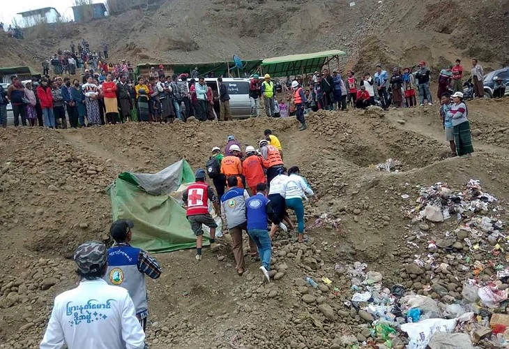 Ascienden a 4 los muertos por el accidente en una mina de jade en Birmania