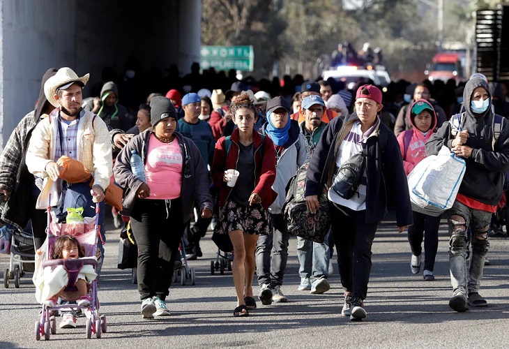 La caravana migrante emprende su último tramo hacia la Ciudad de México
