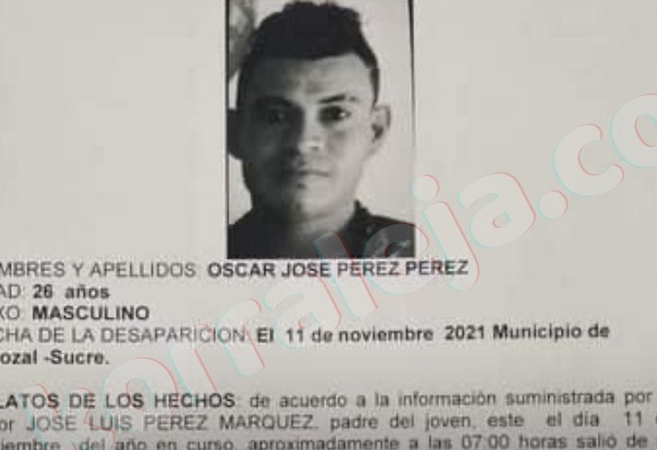 Encuentran en Corozal el cuerpo del desaparecido Óscar José Pérez