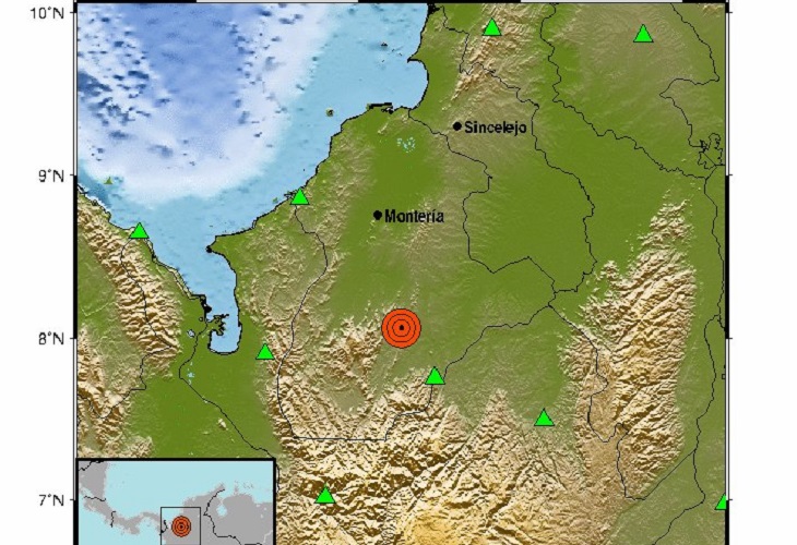 Temblor de 3.3 fue reportado en Planeta Rica, Córdoba