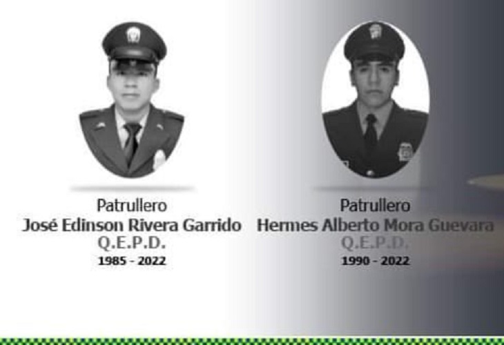 En atentado en Lejanías mataron a los policías Hermes Mora y José Rivera