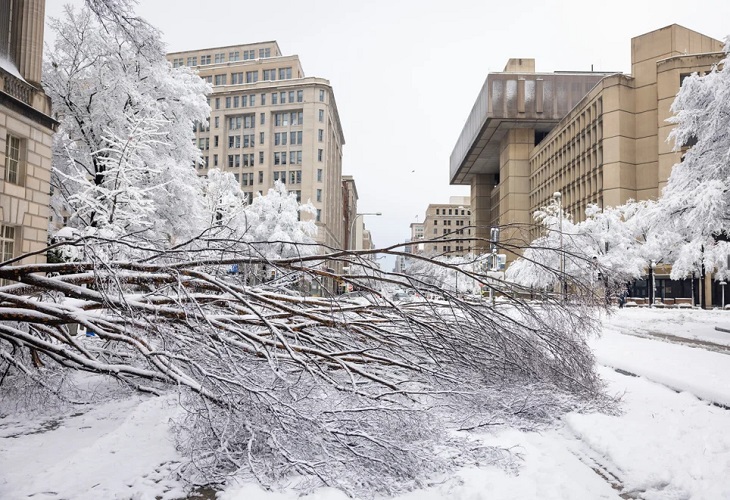 Una fuerte tormenta de nieve paraliza Washington durante horas