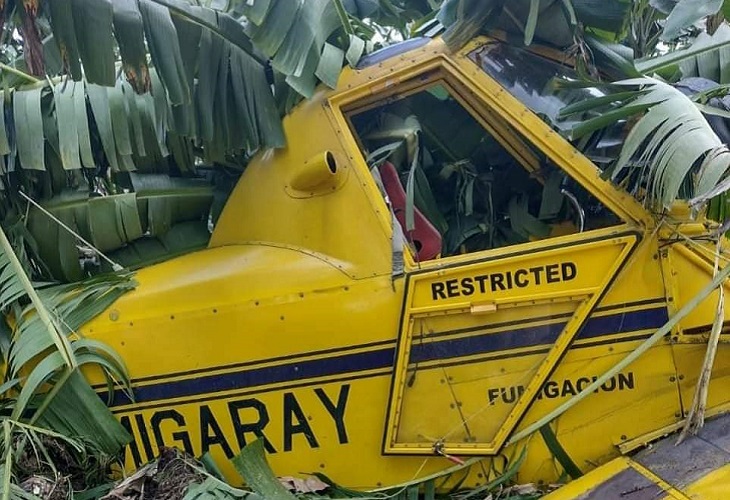 Avioneta de fumigación que cayó en plataneras en Carepa
