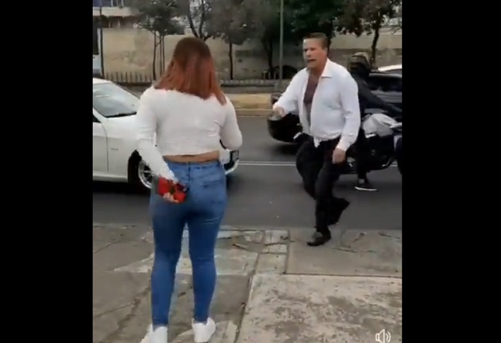 Video de Alfredo Adame peleando con una mujer en CDMX