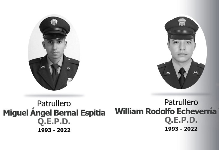 William Echeverría y Miguel Bernal, los 2 policías asesinados en Caquetá