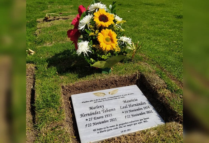 Así luce la tumba de Mauricio Leal y su señora madre: Marleny Hernández