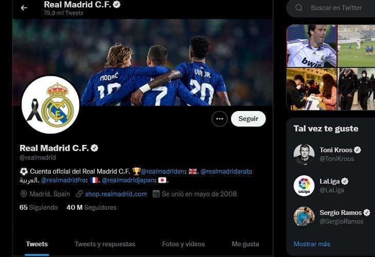 El Real Madrid, primer club que alcanza 40 millones seguidores en Twitter