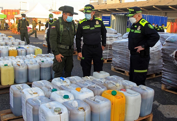 Incautadas en Colombia 3,5 toneladas de cocaína destinadas a España y México