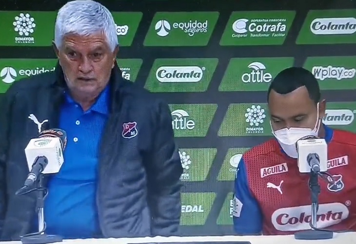 Comesaña se retira de rueda de prensa, tras Equidad vs DIM, indignado con el árbitro