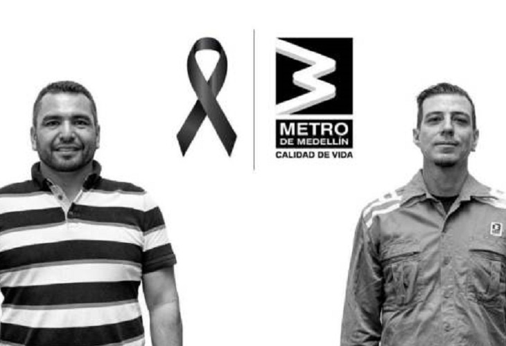 Nombres de trabajadores muertos en vía del Metro de Medellín