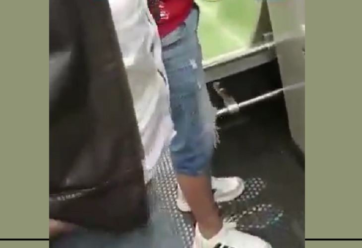 Viajeros del Metro de Medellín captaron a hombre orinando al interior de un tren