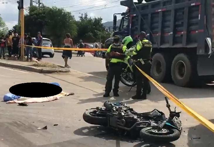 Motociclista muerto en accidente en la vía Girón-Palenque