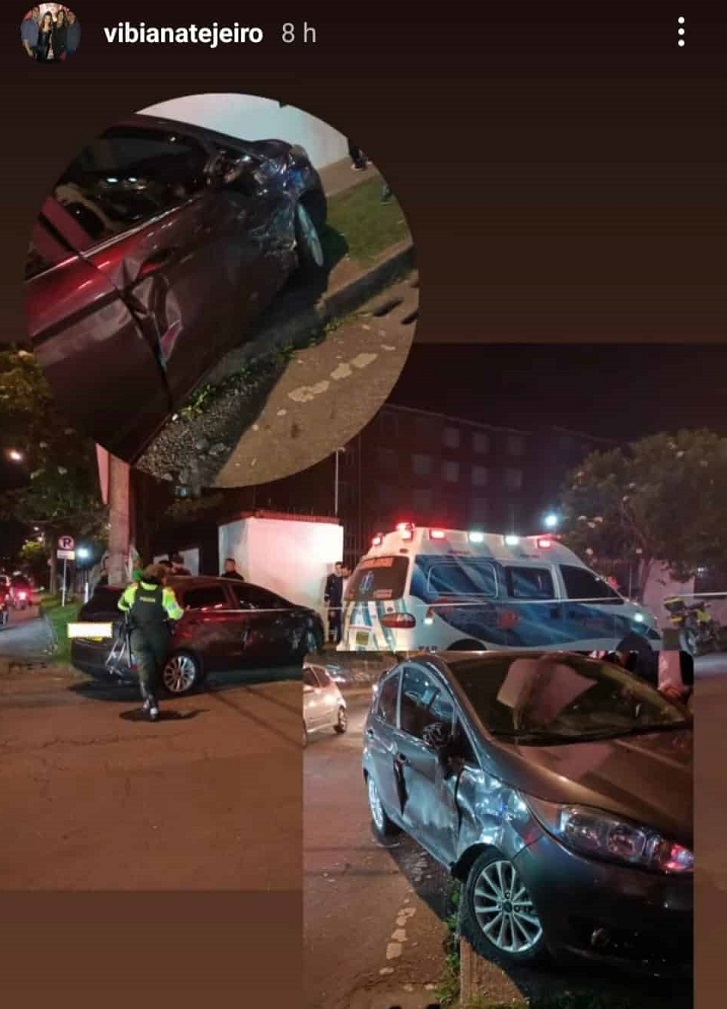 Carro de Vibiana Tejeiro, la mamá de Lina Tejeiro, fue embestido por una ambulancia