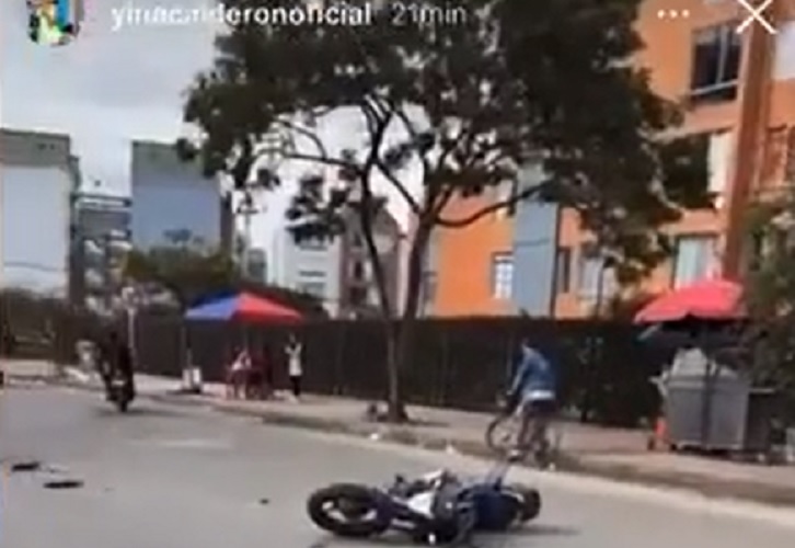 Accidente de Yina Calderón con motociclista el 29 de marzo