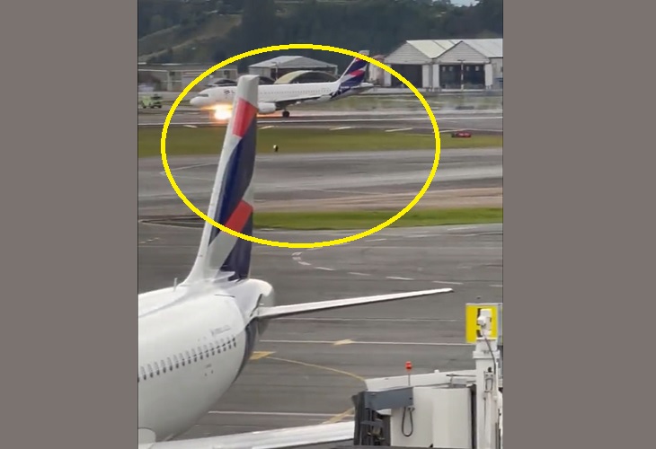 Captan miedoso aterrizaje de emergencia de avión de Latam en Rionegro