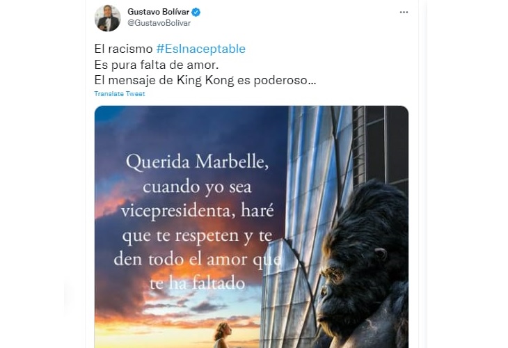 Foto de King Kong que usó Bolívar para defender a Francia