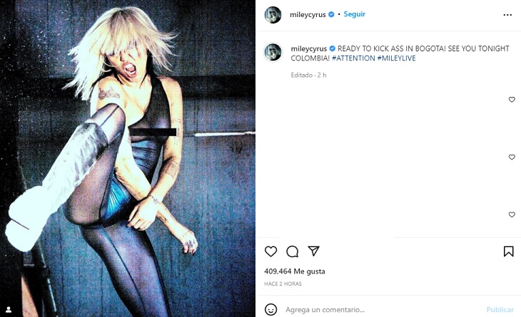 Miley Cyrus muestra el apoteósico recibimiento que le dieron en Bogotá, Colombia