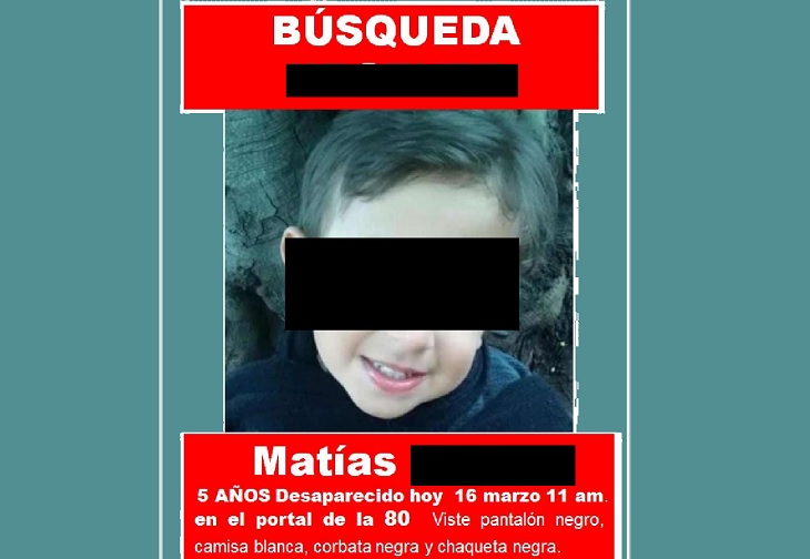 Matías, el niño de 5 años nunca estuvo desaparecido en el Portal de la 80