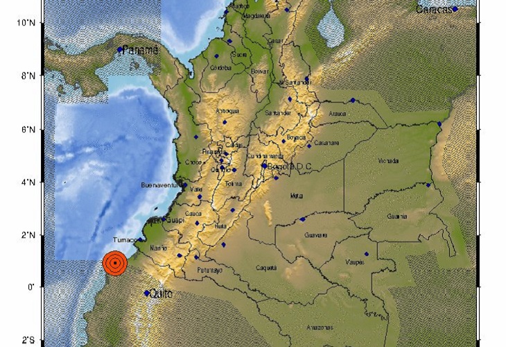 Temblor de 5.8 grados sacudió a Colombia la tarde de este domingo