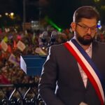 El suspiro viral de Gabriel Boric al termino de su primer discurso como presidente
