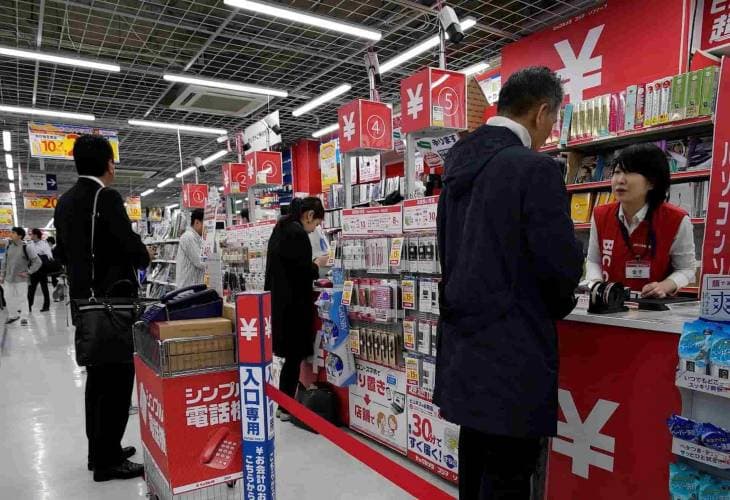 Los precios subieron un 0,8 % en Japón en marzo y un 0,1 % en año fiscal 2021