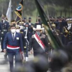 Militares en retiro protestan contra Castillo en un acto por el rescate de rehenes