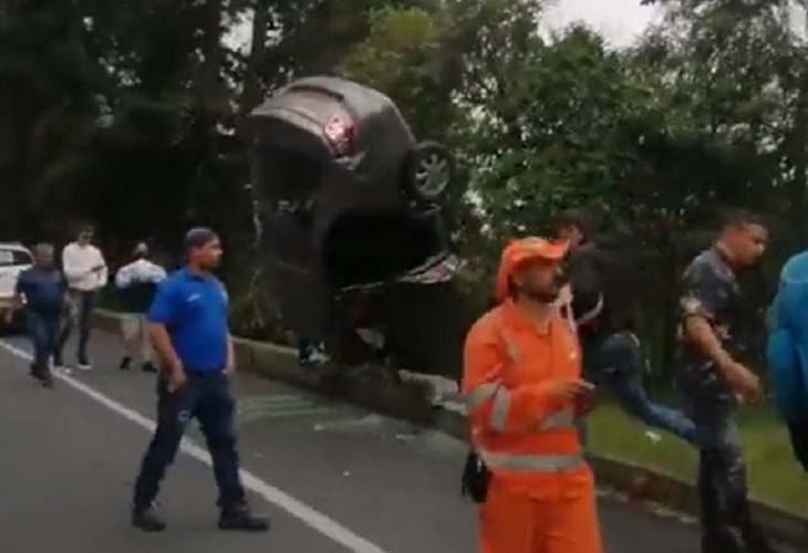 Dos heridos tras impresionante volcamiento en el alto de Las Palmas