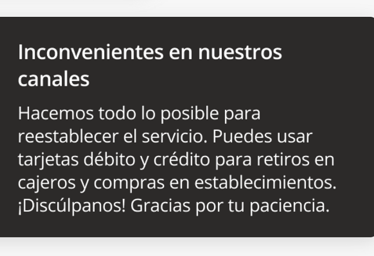 Bancolombia: caída de app y sucursal virtual el 18 de abril