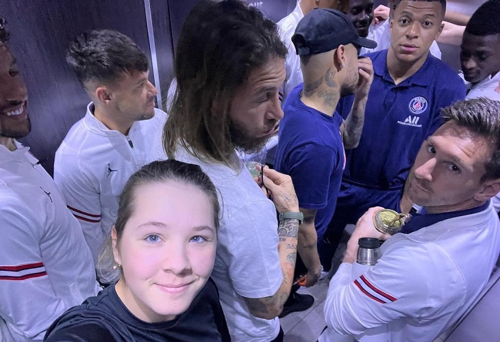 Golfista se encontró a los jugadores del PSG en un ascensor