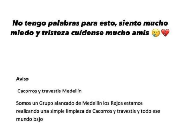 Revelan panfleto amenazante que circularía contra comunidad LGTBI de Medellín