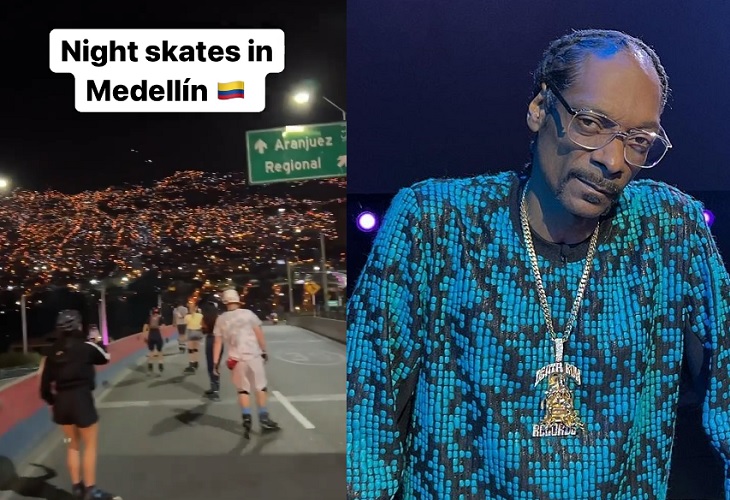 Snoop Dogg presume las noches de patines en puente de la Madre Laura, en Medellín