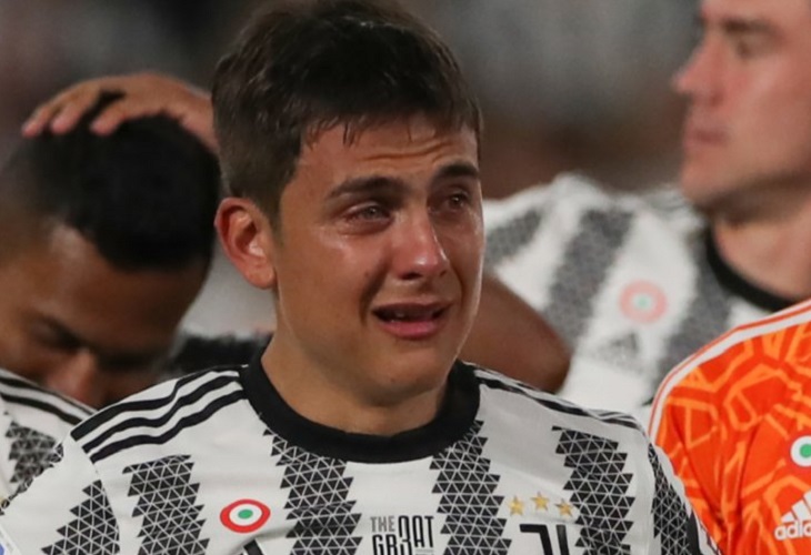 Paulo Dybala rompe en llanto en su último partido con la Juventus